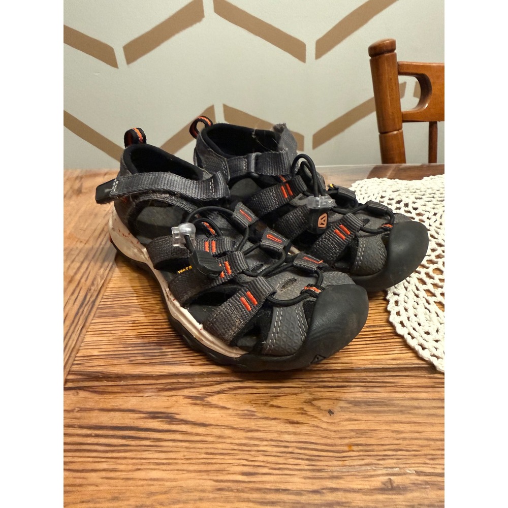 Keen Sandals Kids Size 11 Grey Orange Waterproof Closed Toe Hiking Shoes